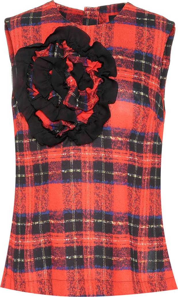 Simone Rocha Appliquéd plaid top