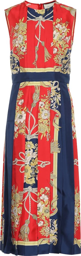 Gucci Printed silk midi dress