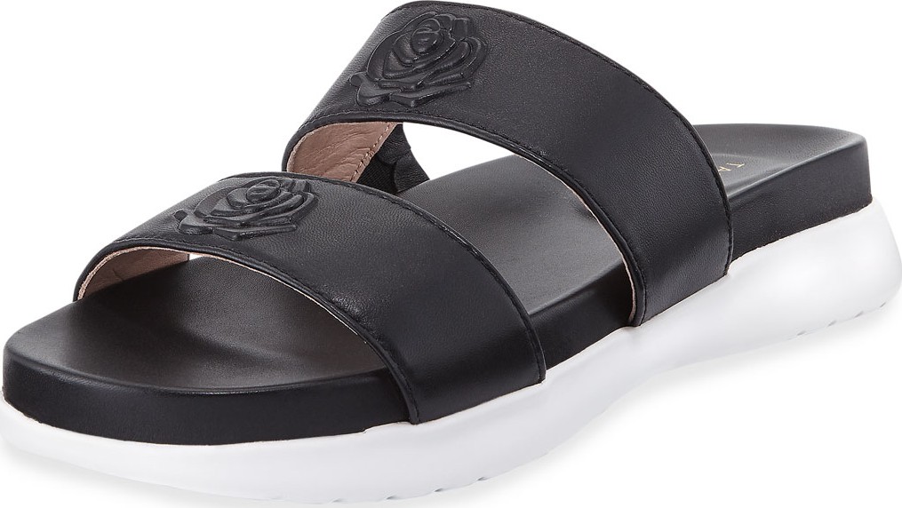 Taryn Rose Ina 2-Band Leather Slide Sandal