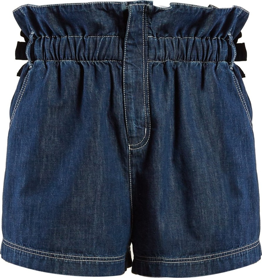 Fendi Paperbag-waist denim shorts