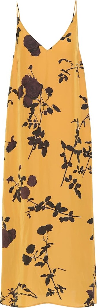 Dries Van Noten Floral crêpe midi dress