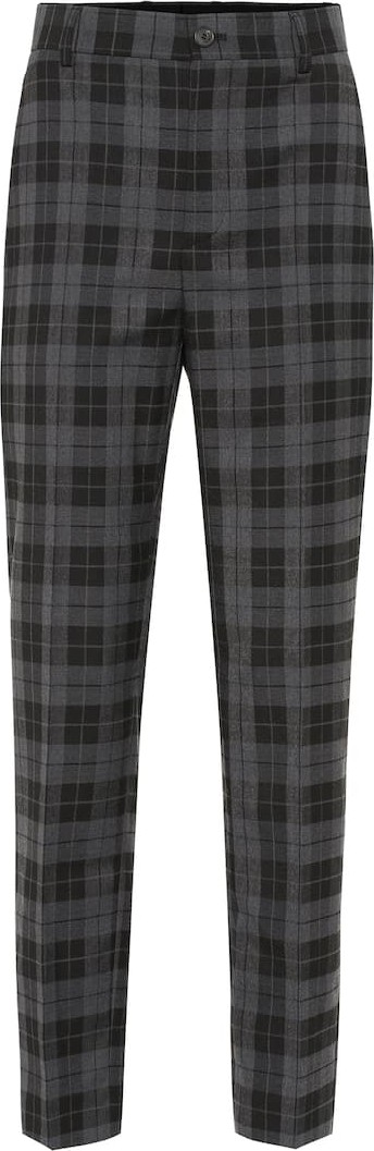 Balenciaga High-rise checked stretch wool pants