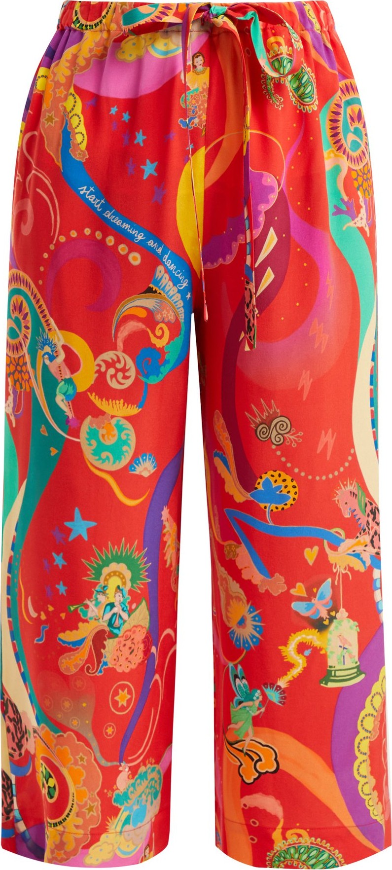 Etro Abstract-print high-rise silk trousers