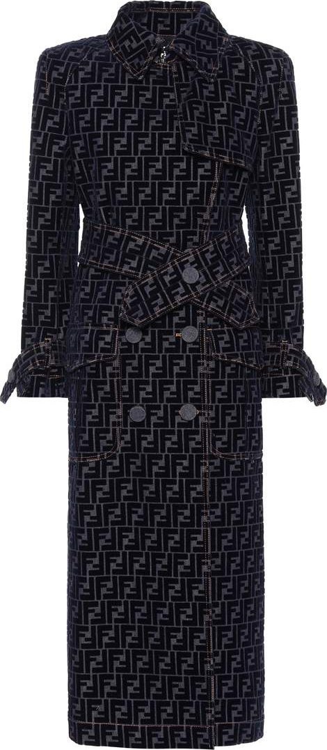 Fendi Logo denim trench coat