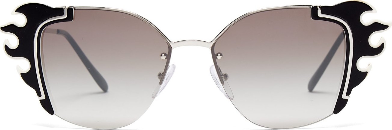 Prada Flame-acetate trim square sunglasses