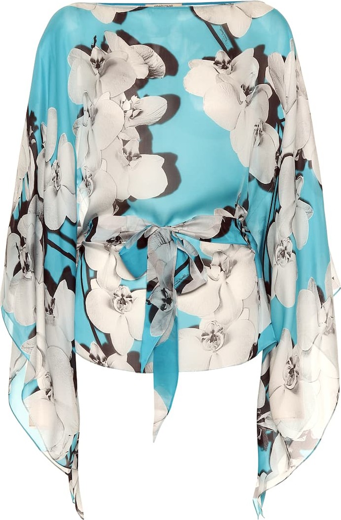 Roberto Cavalli Floral-printed silk blouse