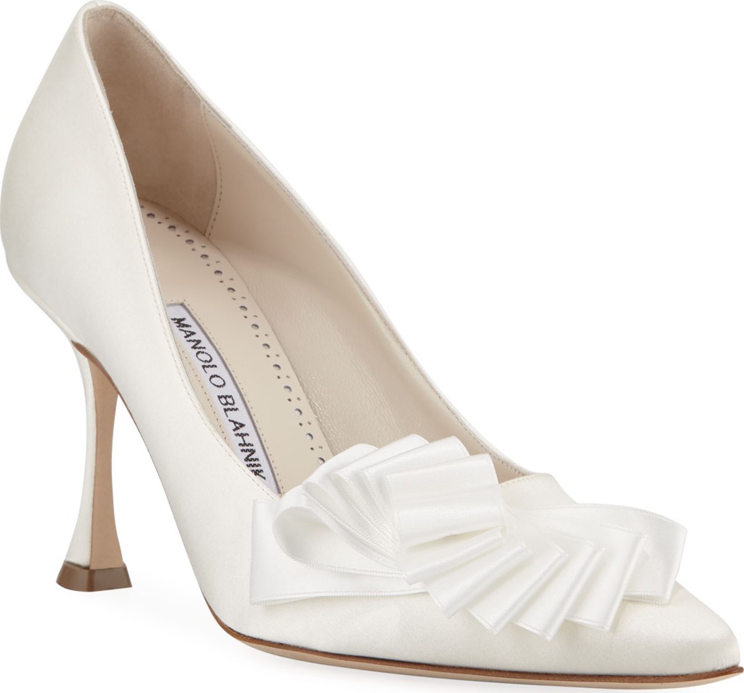 Manolo Blahnik Josima Silk Ribbon Pumps