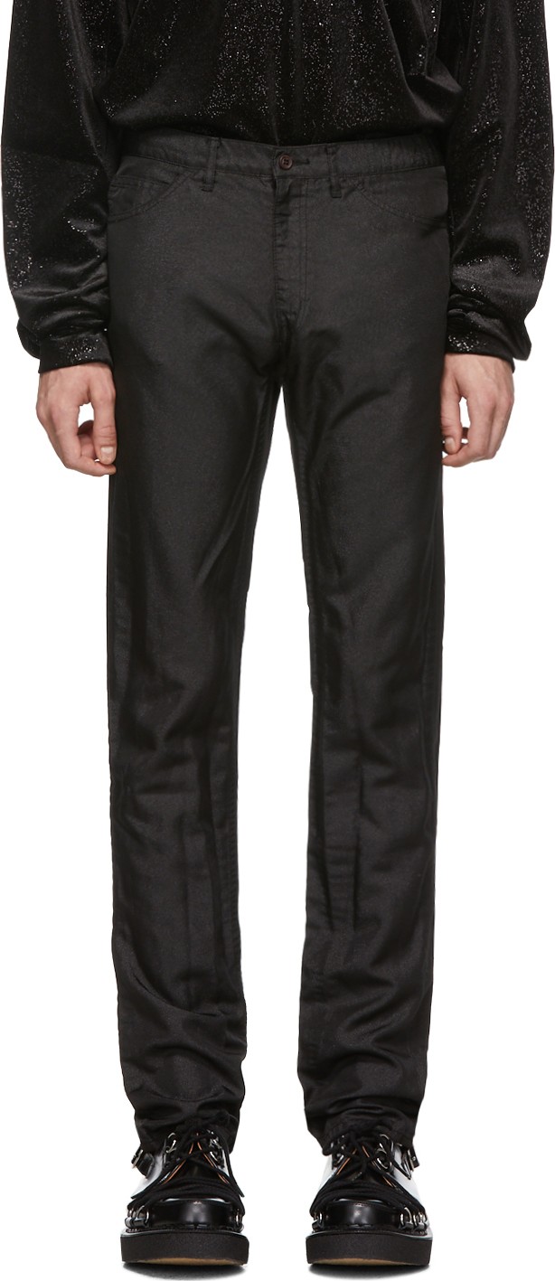 Comme Des Garçons Homme Plus Black Twill Treated Trousers