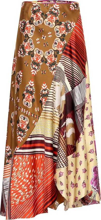Chloe Printed silk midi skirt