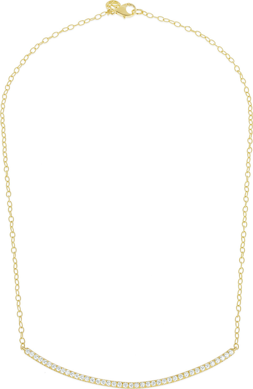Carelle Moderne 18k Diamond Bar Necklace