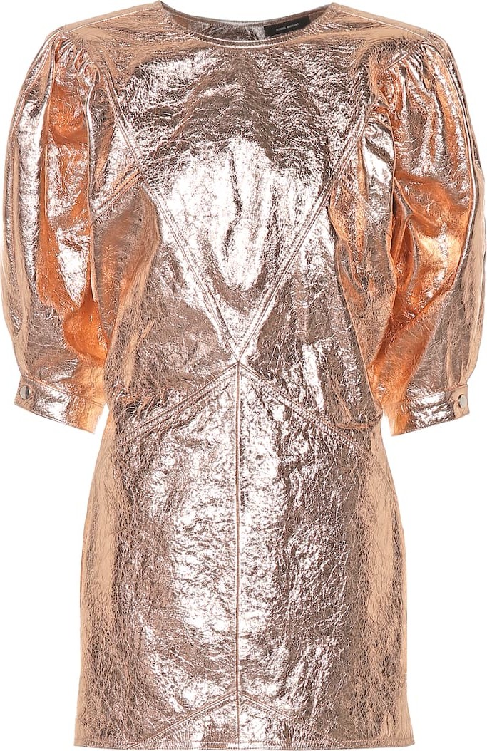 Isabel Marant Nadela metallic leather minidress