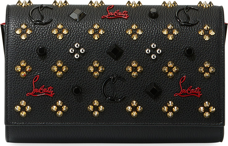 Christian Louboutin Paloma Fold-Over Embellished Clutch Bag