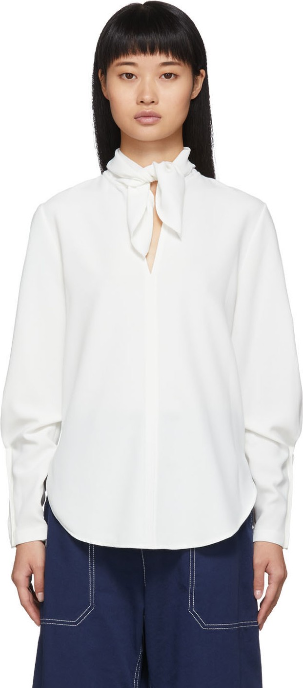 See By Chloé White Pussy-Bow Blouse