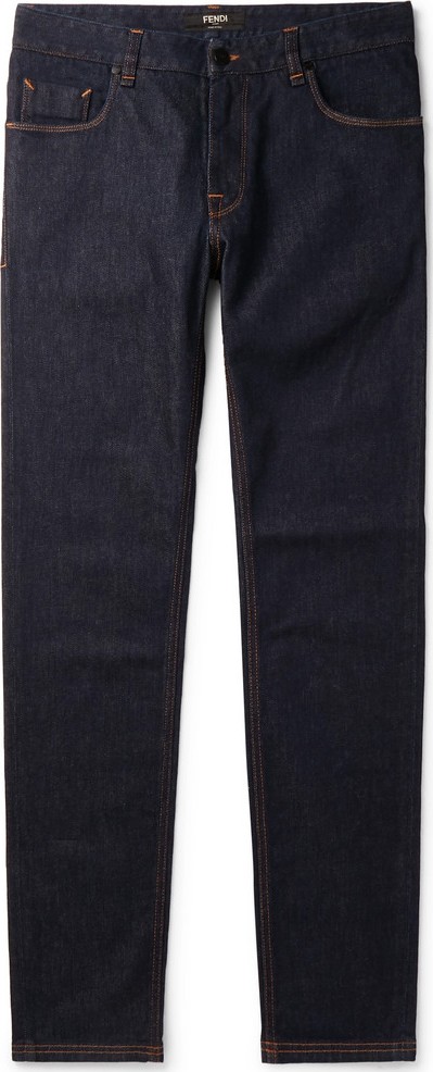 Fendi Slim-Fit Logo-Trimmed Denim Jeans