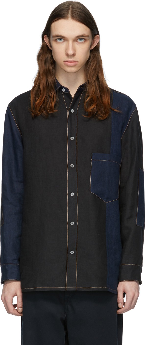 LOEWE Navy Patchwork Shirt