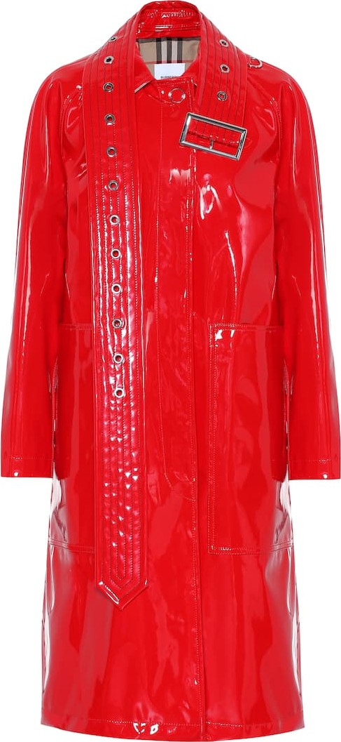 Burberry London England Laminated car coat