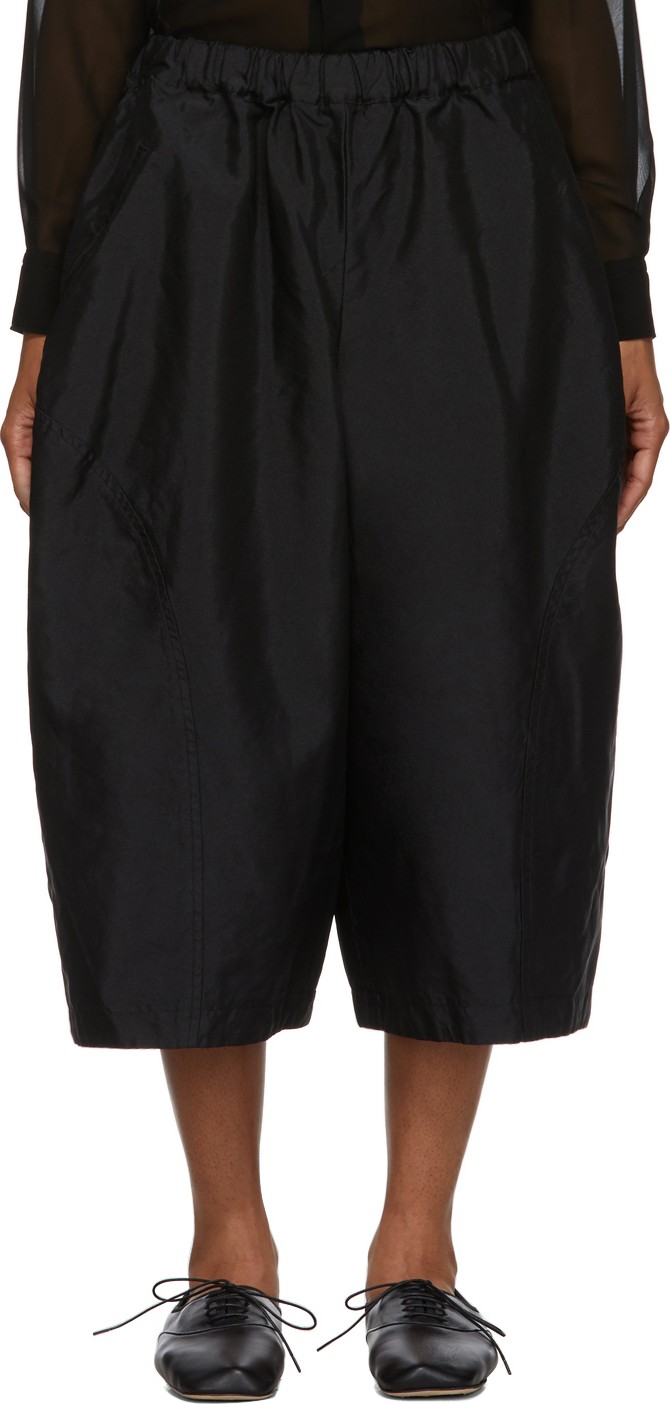 Comme Des Garçons Comme Des Garçons Black Wide Irregular Weft Trousers