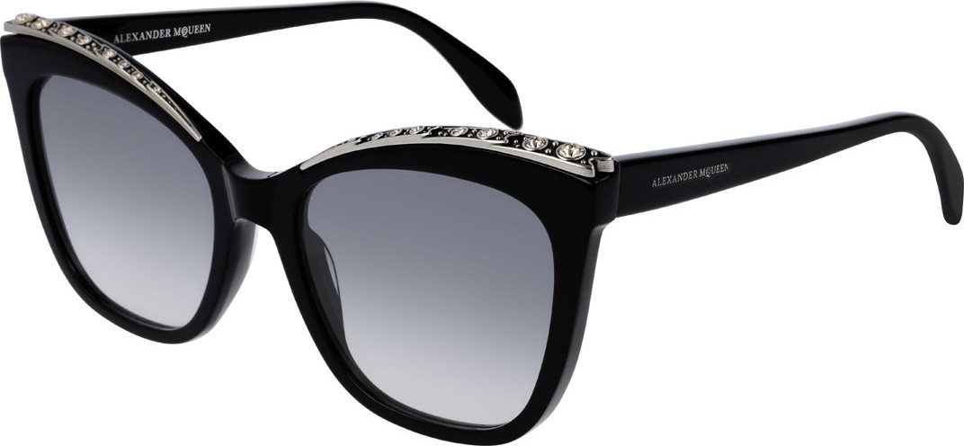 Alexander McQueen Cat-Eye Acetate Sunglasses w/ Crystal Brows