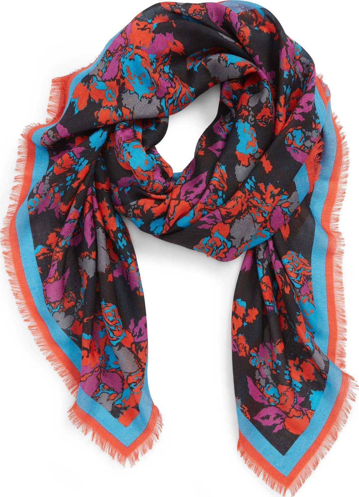 Givenchy Fire Flower Cashmere & Silk Square Scarf
