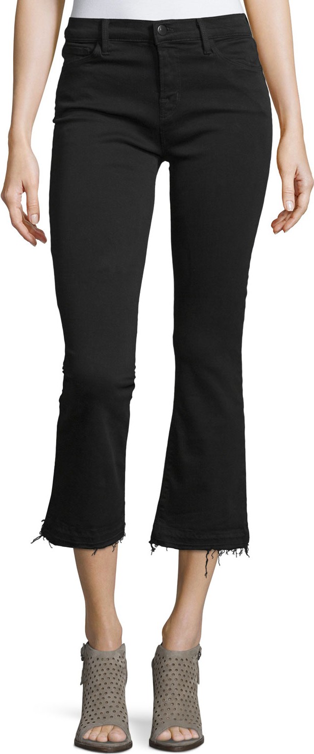 J BRAND Selena Cropped Boot-Cut Jeans  Black