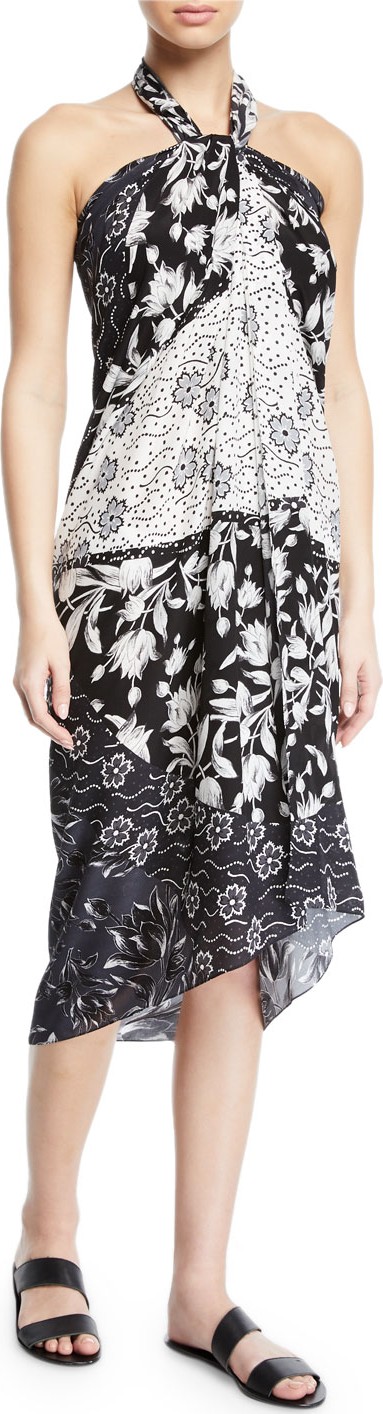 Gottex Camellia Floral Silk Coverup Pareo