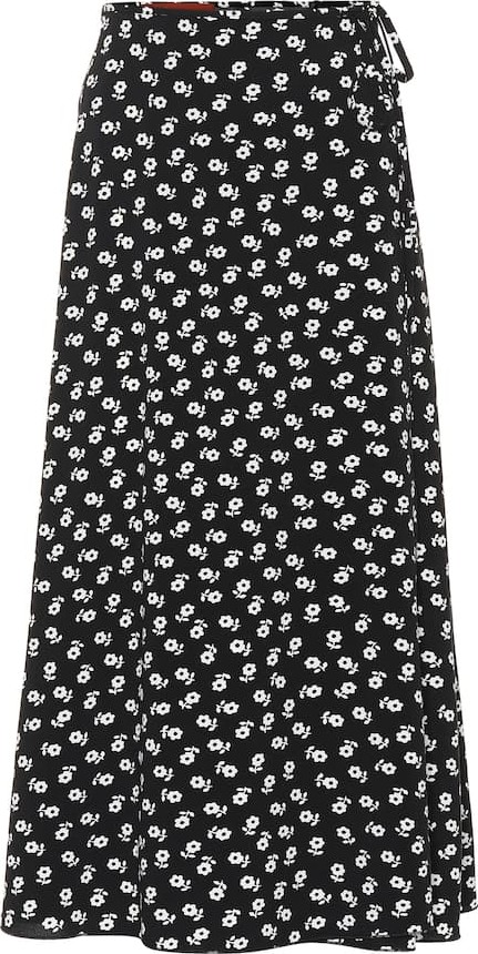 Alexachung Printed crêpe midi skirt
