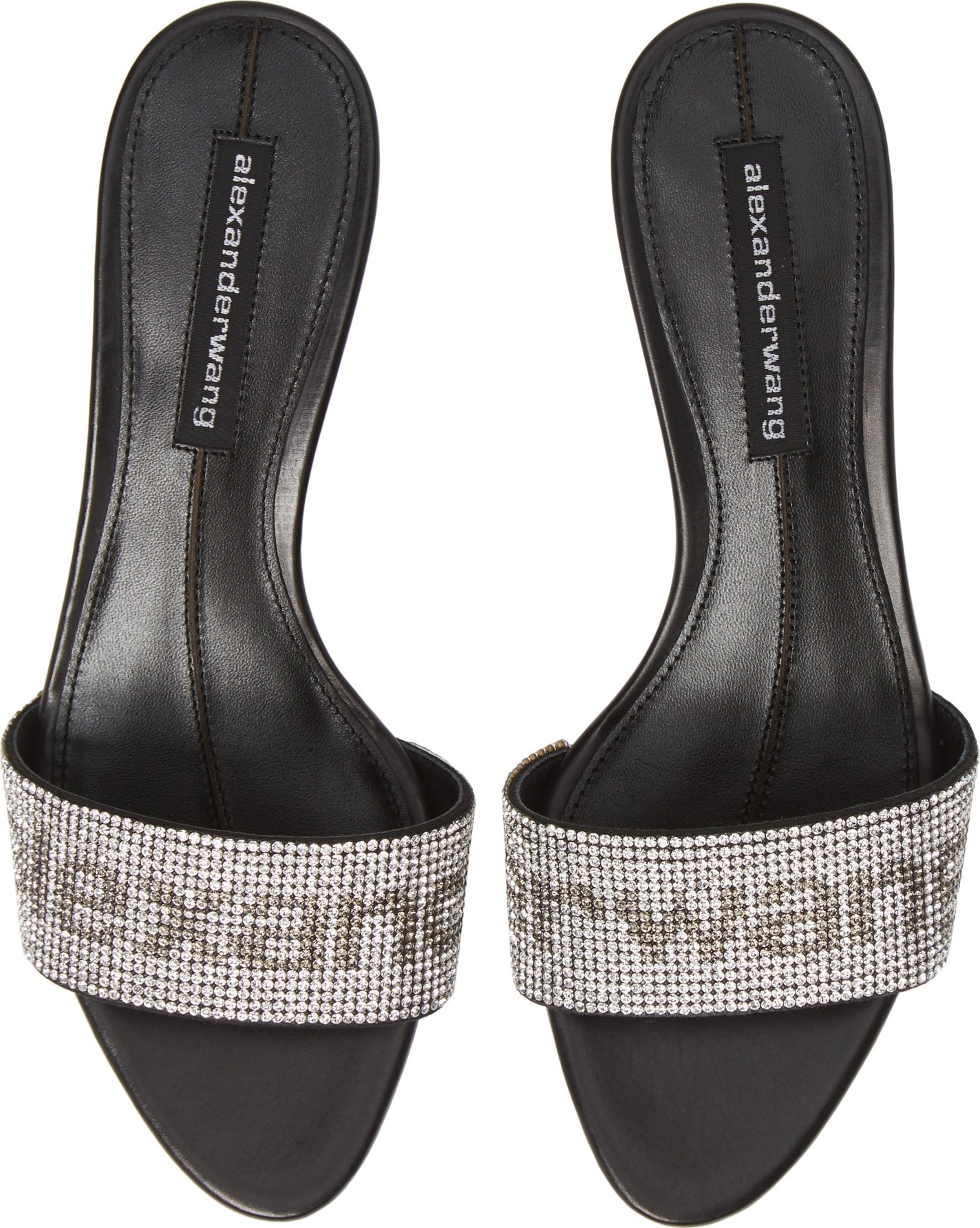 Alexander Wang Jo Crystal Logo Slide Sandals