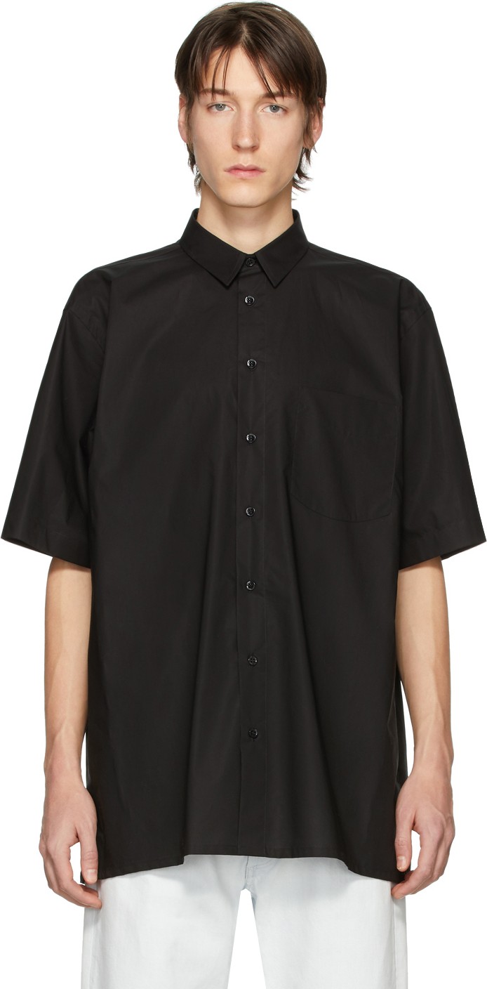 Raf Simons Black 'Youth Reanimator' Big Fit Short Sleeve Shirt Raf Simons Black 'Youth Reanimator' Big Fit Short Sleeve Shirt