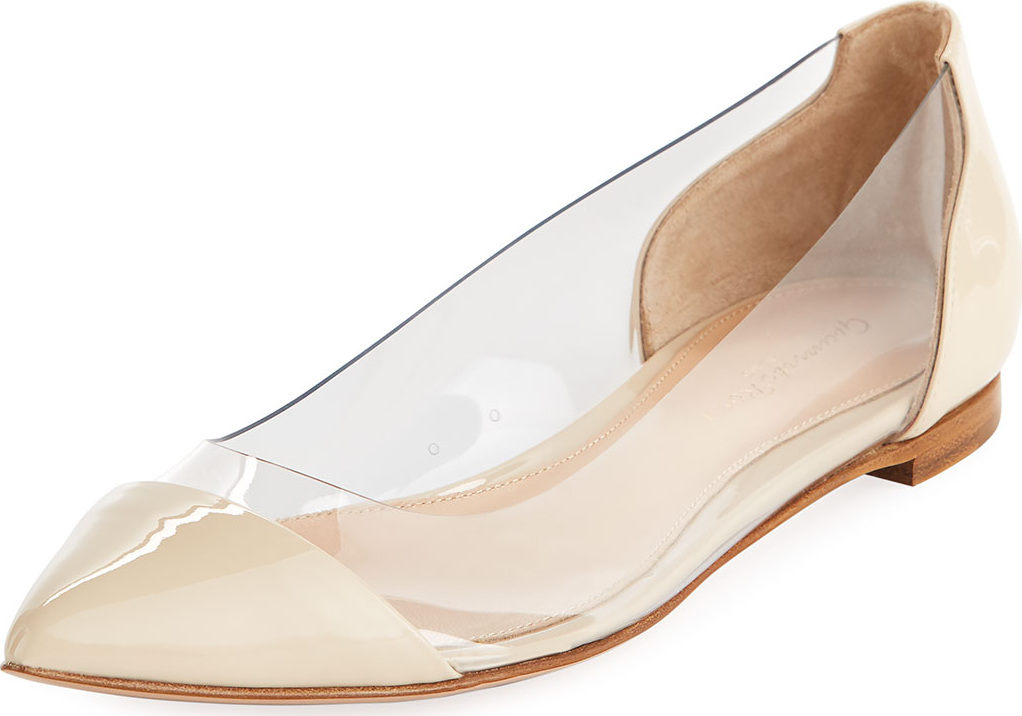 Gianvito Rossi Plexi Leather Illusion Ballerina Flat