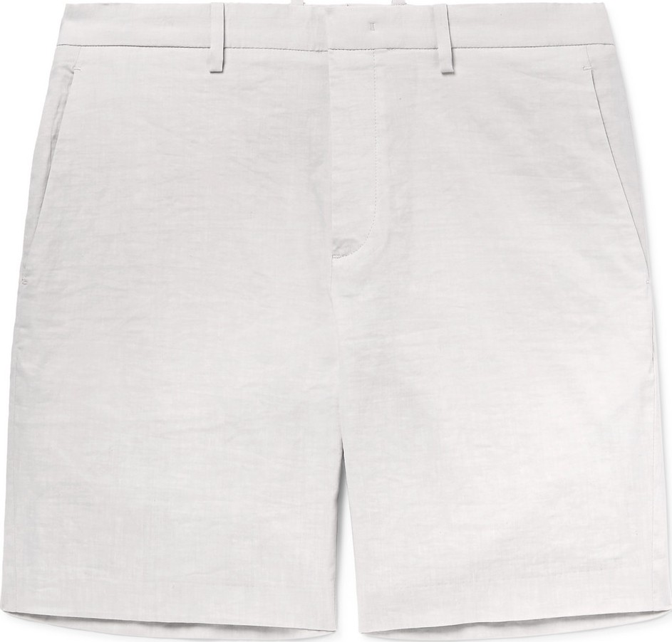 Theory Curtis Slim-Fit Tapered Stretch Linen-Blend Shorts