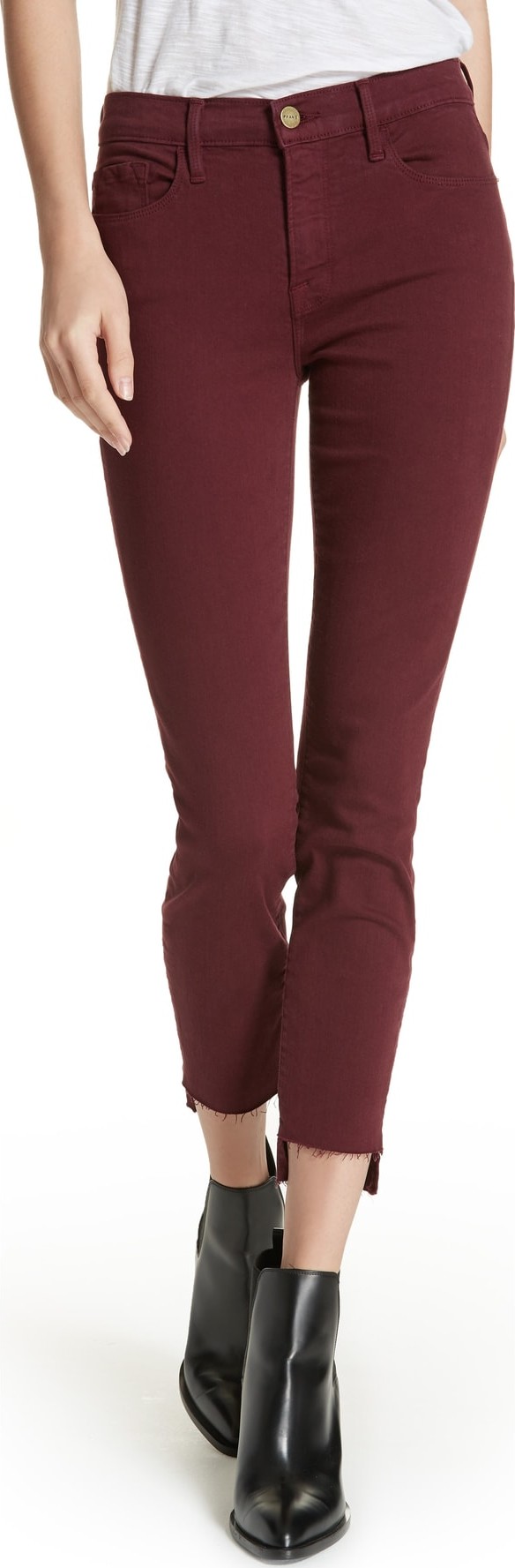 FRAME DENIM Le Skinny de Jeanne Raw Stagger Hem Jeans