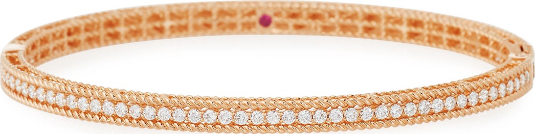 Roberto Coin Symphony Collection 18K Rose Gold Princess Diamond Bangle Roberto Coin Symphony Collection 18K Rose Gold Princess Diamond Bangle