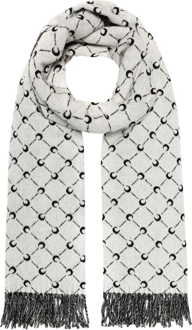 Marine Serre Intarsia wool-blend scarf