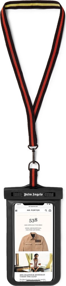 Palm Angels Logo-Print PVC and Faux Leather Smartphone Lanyard Case