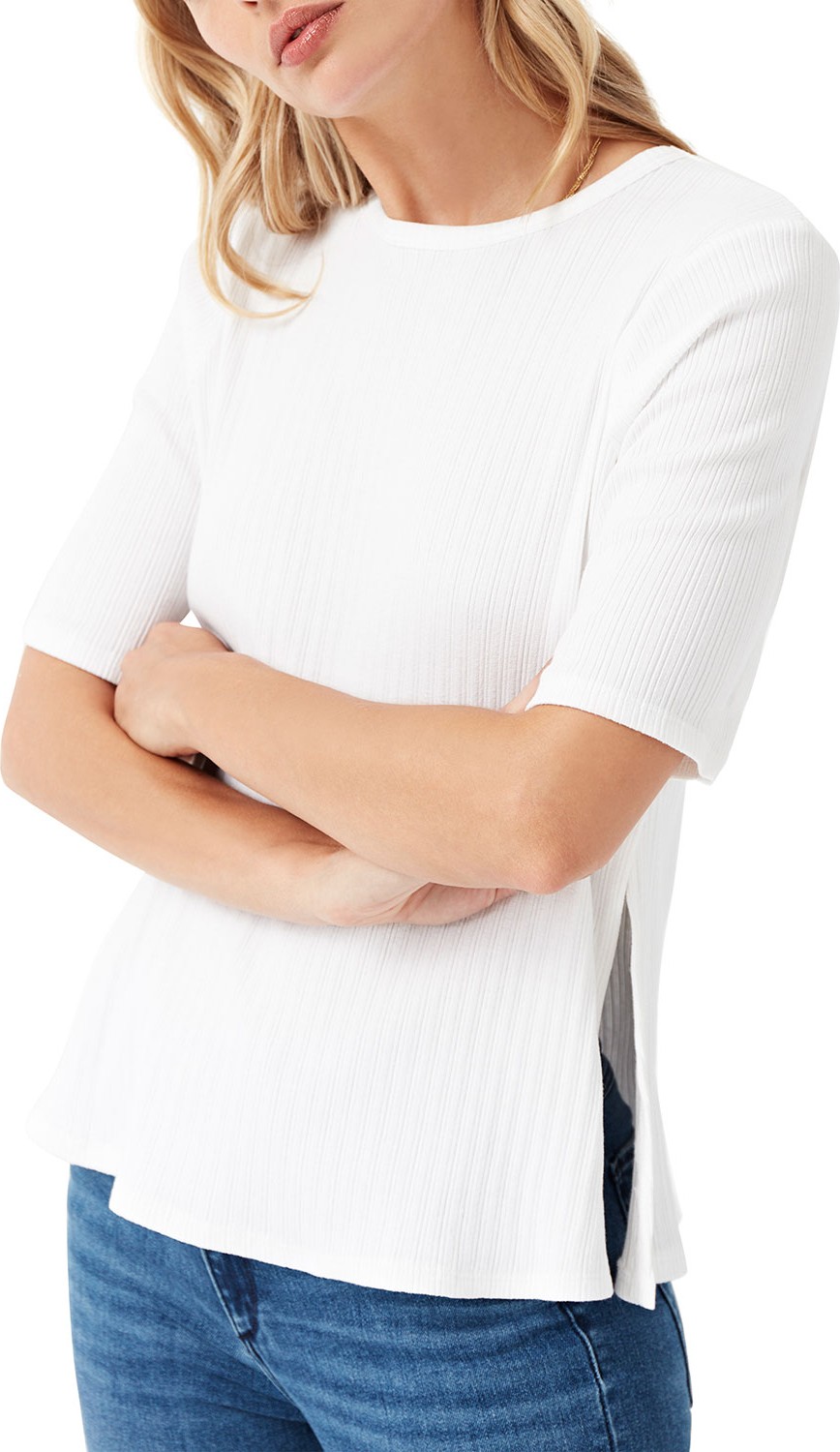 3X1 Sasha Crewneck Short-Sleeve Knit Top