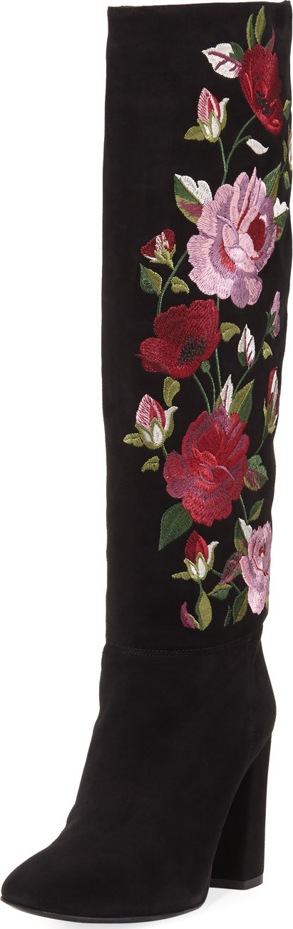 Kate Spade New York greenfield floral-embroidered knee-high boot