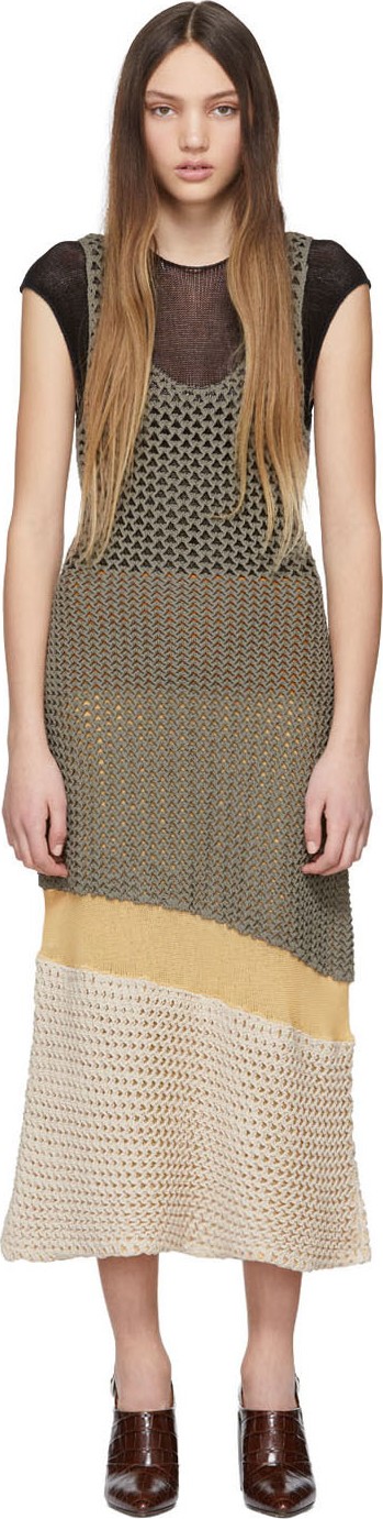 Chloe Brown Mesh Knit Dress