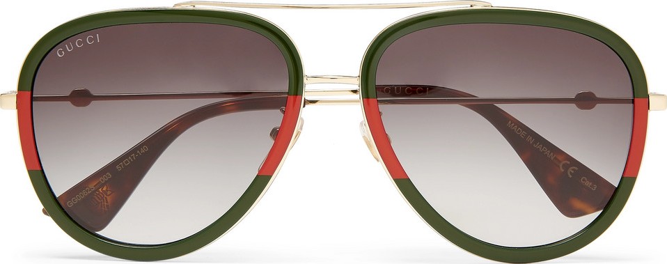 Gucci Aviator-Style Acetate and Gold-Tone Sunglasses