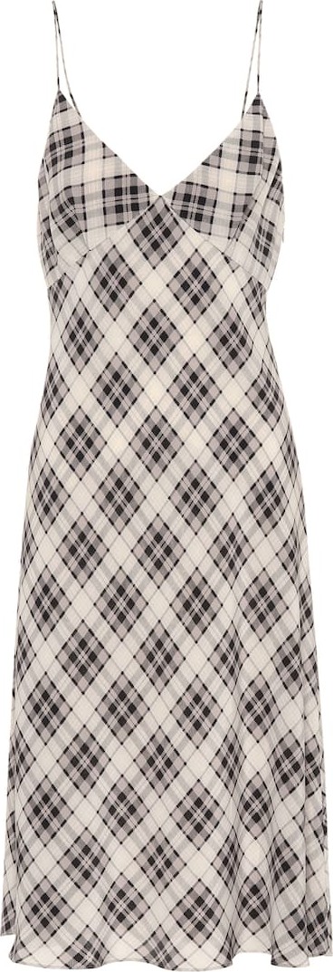 MARC JACOBS Plaid silk slip dress