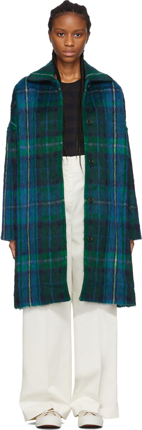 YMC Blue & Green Cocoon Coat