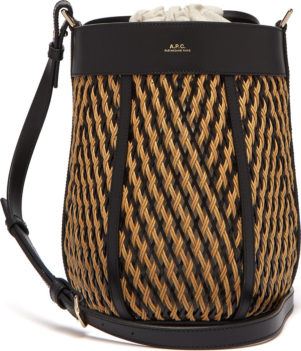 A.P.C. Garance woven-leather cross-body bag