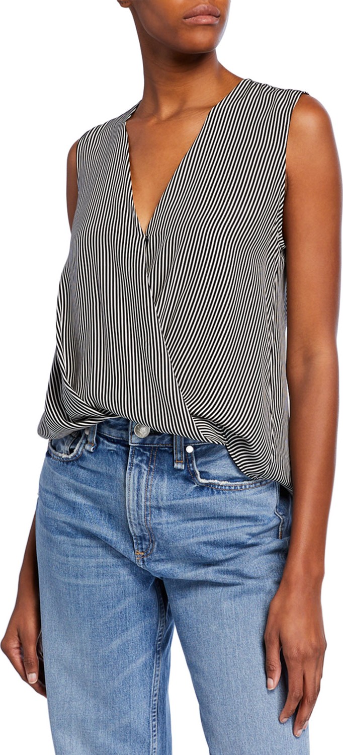 Rag & Bone Victor Striped Sleeveless Blouse