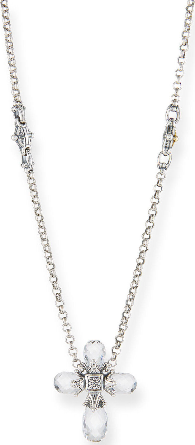 Konstantino Pythia Crystal Cross Pendant Necklace