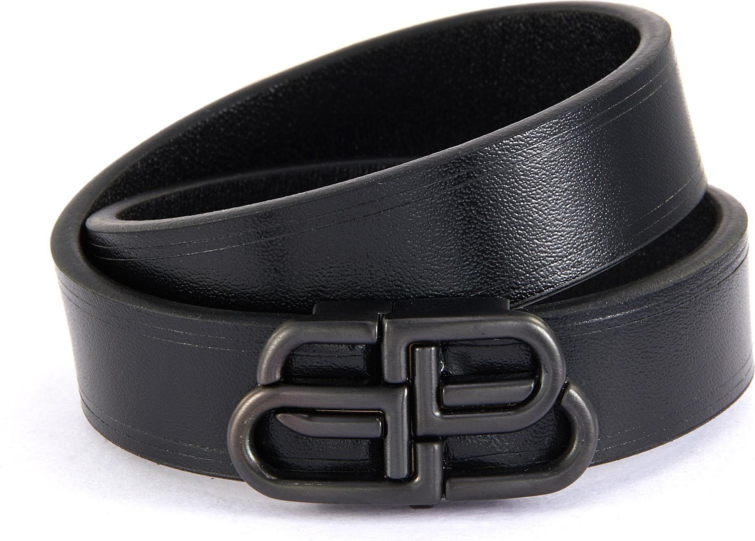 Balenciaga 'BB' logo double tour leather bracelet