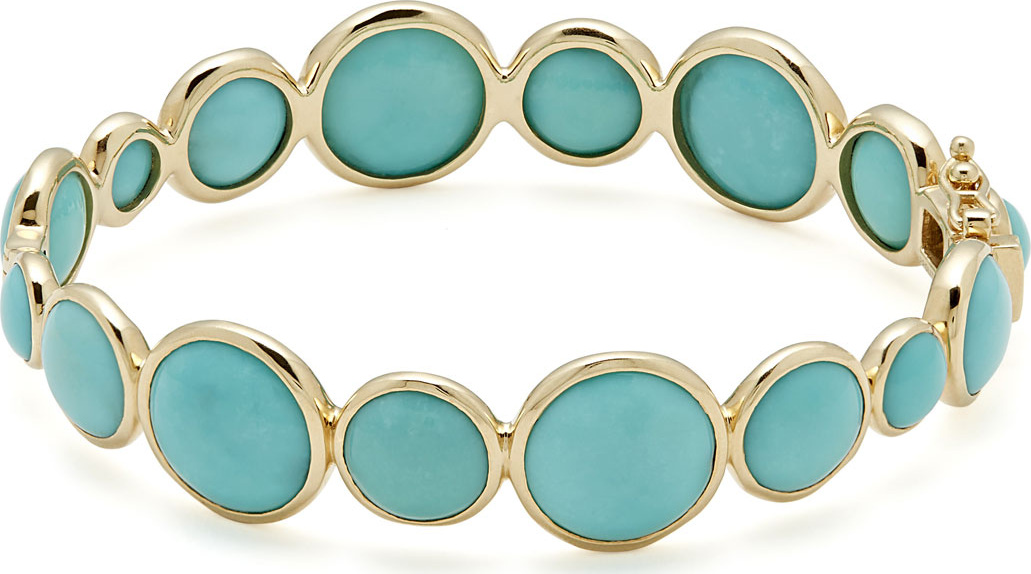 IPPOLITA 18k Gold Lollipop® Hinged Bangle in Turquoise