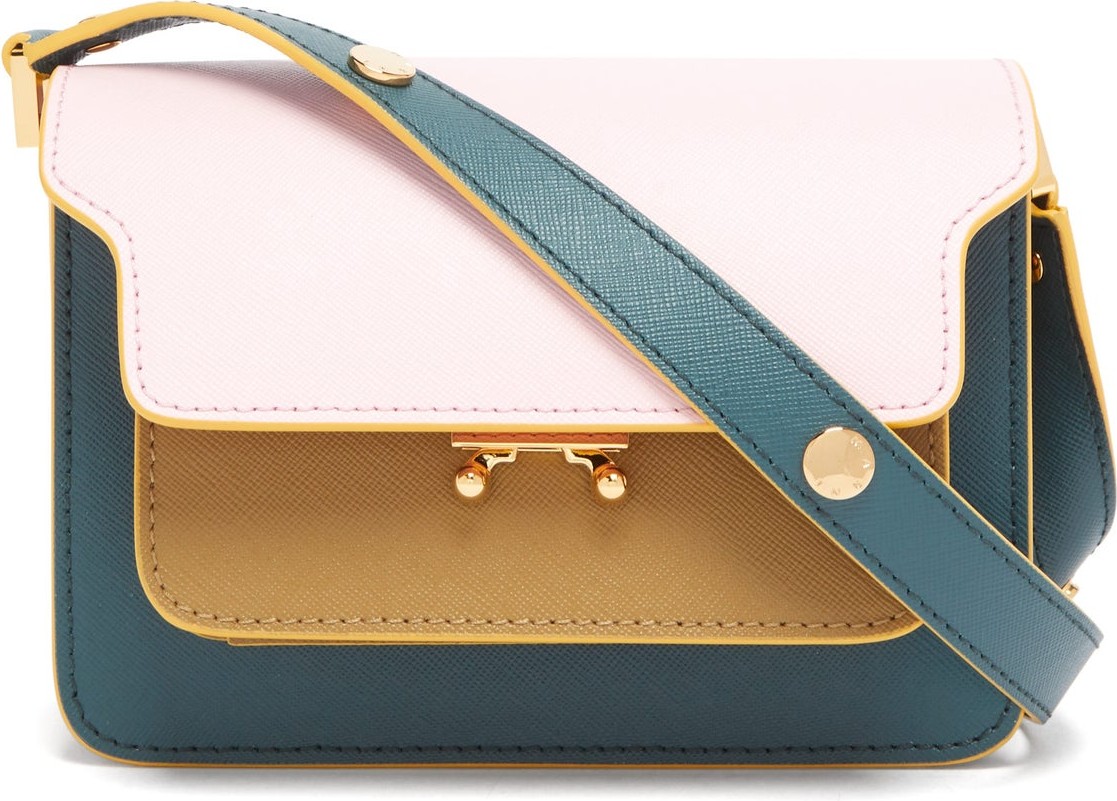 Marni Trunk mini saffiano-leather cross-body bag