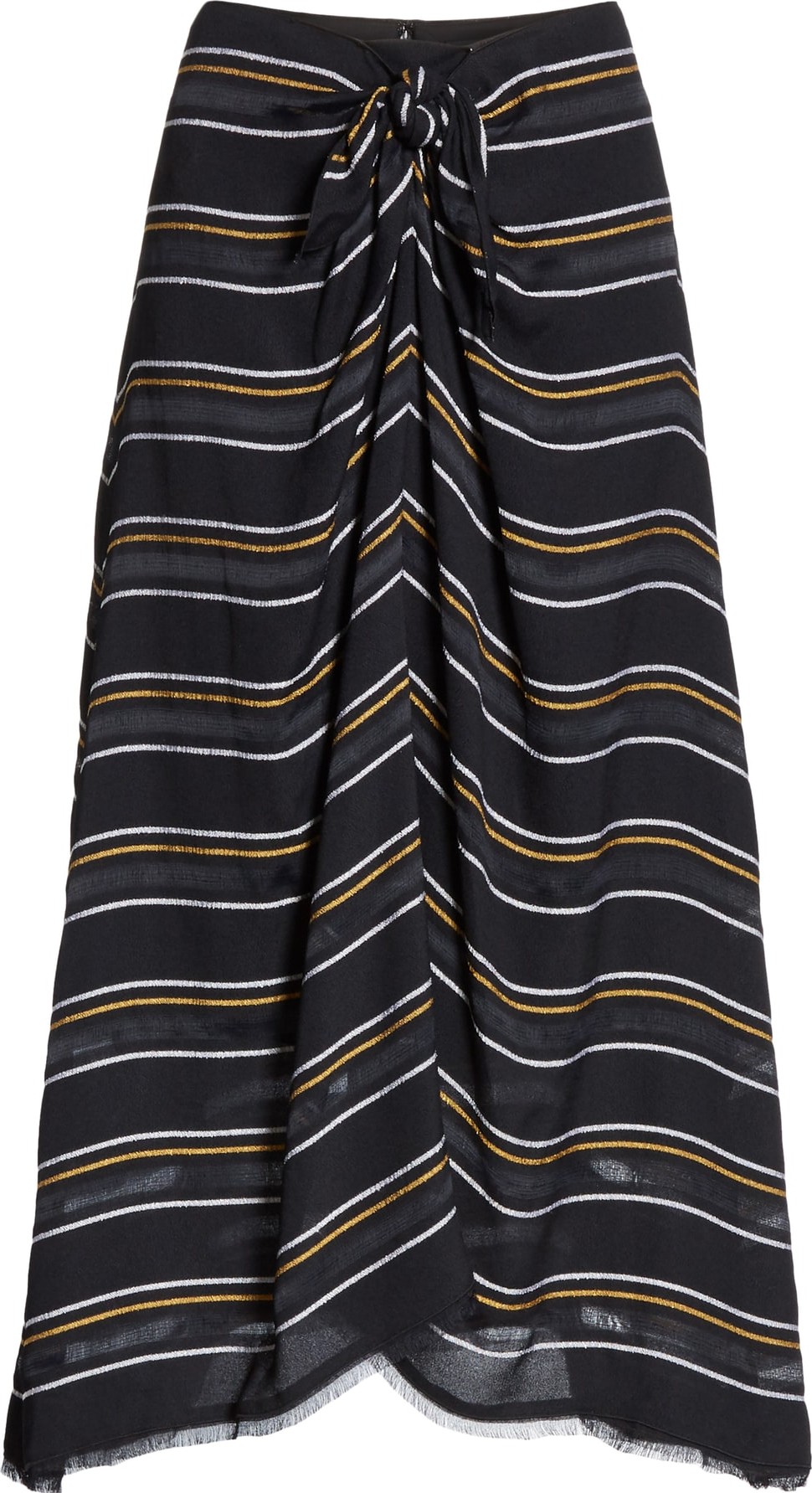 Proenza Schouler Tie Front Stripe Crepe Skirt