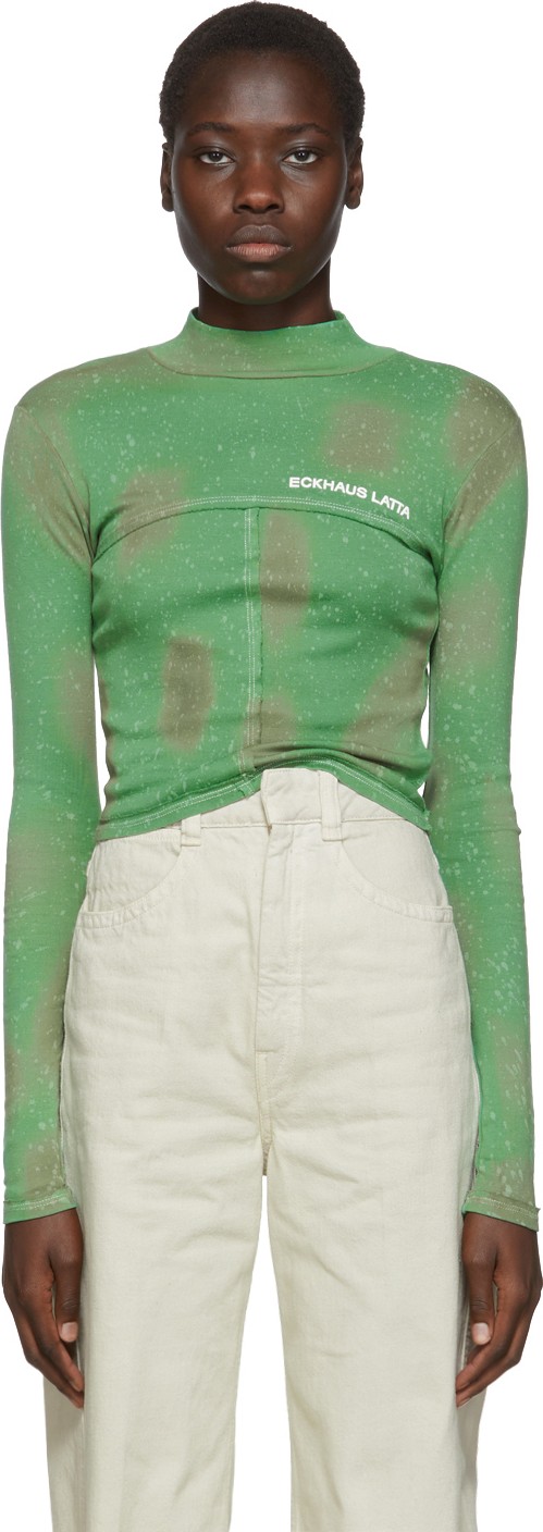 Eckhaus Latta Green Lapped Turtleneck