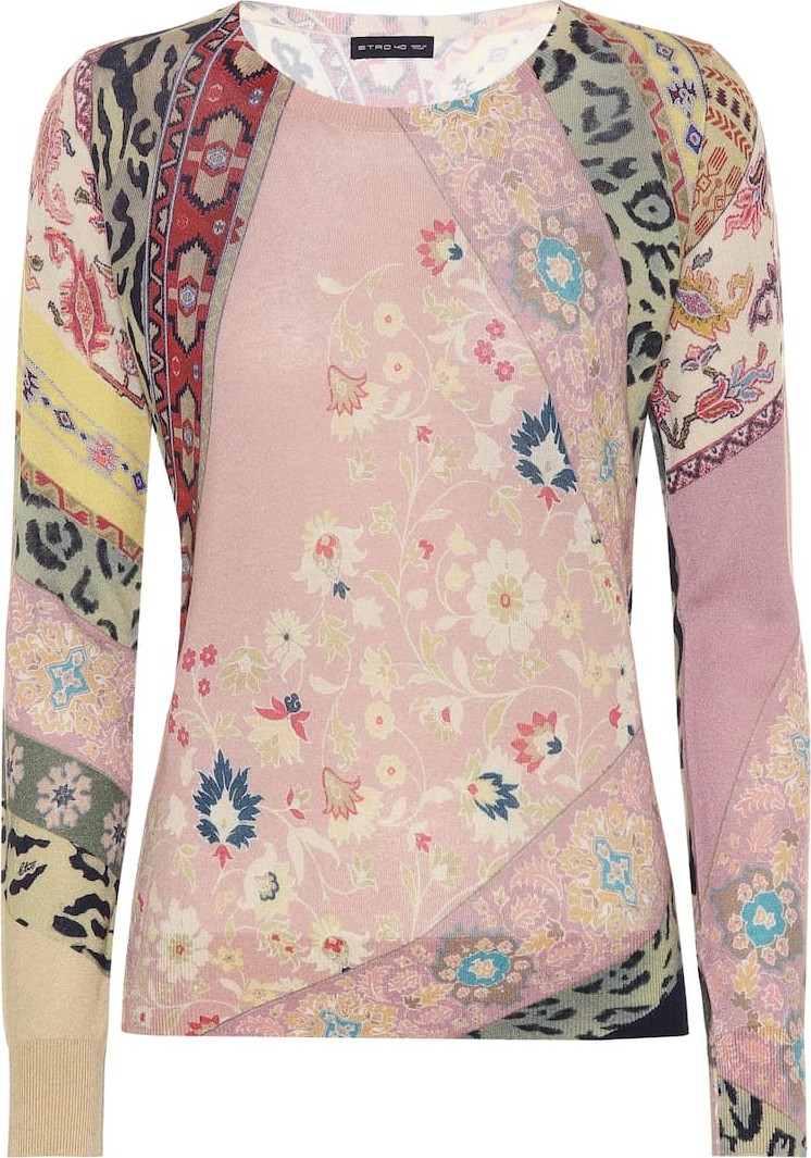 Etro Printed silk and cashmere sweater