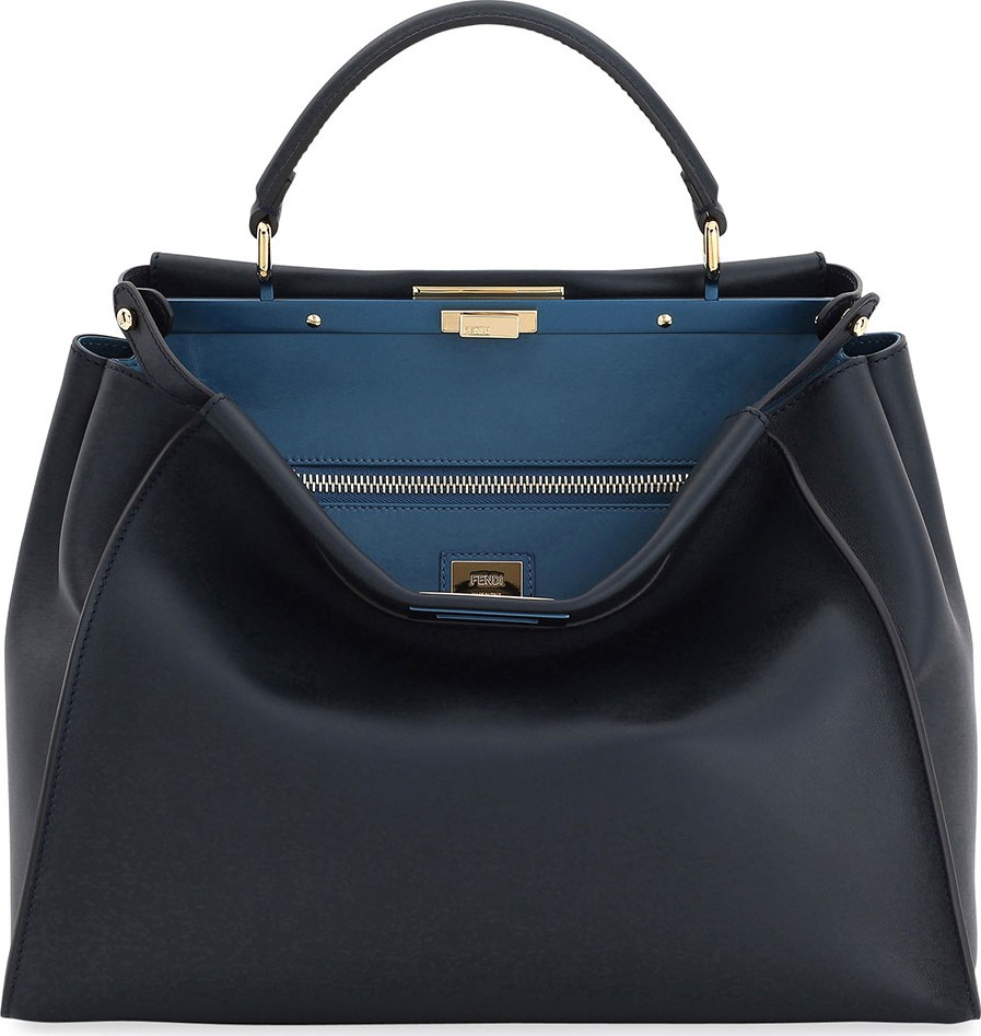 Fendi Selleria Peekaboo Large Leather Satchel Bag